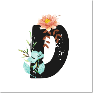 Letter D - Botanical English Alphabet, Name Initial Posters and Art